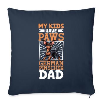 Papa Pinscher allemand - Housse de coussin décorative 45 x 45 cm - bleu marine - Devant