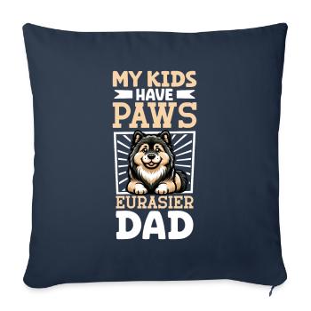 Papa Eurasier - Housse de coussin décorative 45 x 45 cm - bleu marine - Devant
