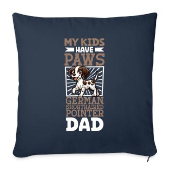 Papa allemand à poil court - Housse de coussin décorative 45 x 45 cm - bleu marine - Devant