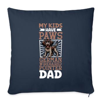 Papa allemand à poil dur - Housse de coussin décorative 45 x 45 cm - bleu marine - Devant