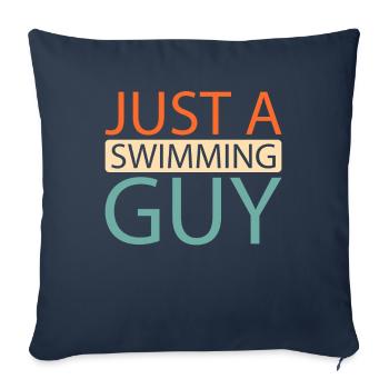 Nageur juste un nageur - Housse de coussin décorative 45 x 45 cm - bleu marine - Devant