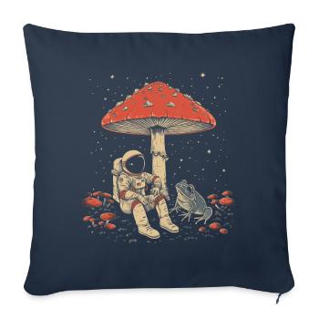Cottagecore Aesthetic Astronaut Frog Mushroom Witc - Sofa pillowcase 17,3'' x 17,3'' (45 x 45 cm) - navy - Front