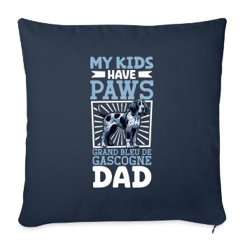 Grand Bleu de Gascogne Papa - Housse de coussin décorative 45 x 45 cm - bleu marine - Devant