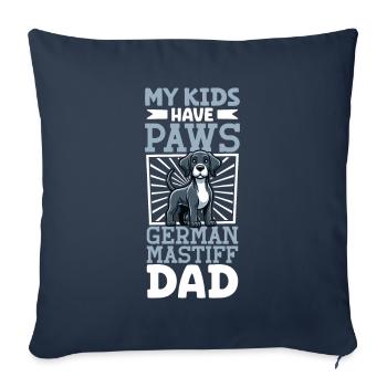 Dogue Allemand Papa - Housse de coussin décorative 45 x 45 cm - bleu marine - Devant