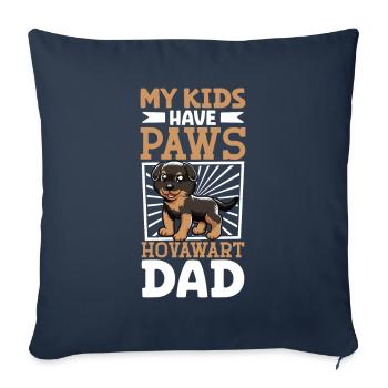 Hovawart Papa - Housse de coussin décorative 45 x 45 cm - bleu marine - Devant