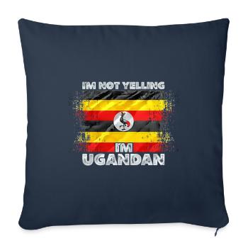 Ouganda - Housse de coussin décorative 45 x 45 cm - bleu marine - Devant