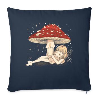 Cottagecore Aesthetic Sleeping Fairy Mushroom Witchy - Sofa pillowcase 17,3'' x 17,3'' (45 x 45 cm) - navy - Front