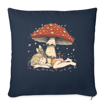 Cottagecore Aesthetic Sleeping Fairy Mushroom Witchy - Sofa pillowcase 17,3'' x 17,3'' (45 x 45 cm) - navy - Front