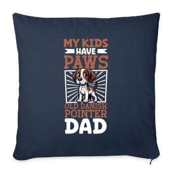 Vieux chien d’arrêt danois Papa - Housse de coussin décorative 45 x 45 cm - bleu marine - Devant