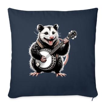 Opossum Possum Street Cat Bluegrass Banjo Player - Sofa pillowcase 17,3'' x 17,3'' (45 x 45 cm) - navy - Front