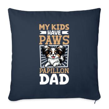 Papillon Dad - Sofa pillowcase 17,3'' x 17,3'' (45 x 45 cm) - navy - Front