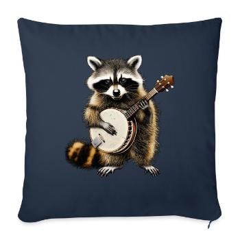 Raccoon Opossum Street Cat Bluegrass Banjo Spie - Sofa pillowcase 17,3'' x 17,3'' (45 x 45 cm) - navy - Front