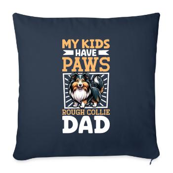 Long-haired Collie Dad - Sofa pillowcase 17,3'' x 17,3'' (45 x 45 cm) - navy - Front