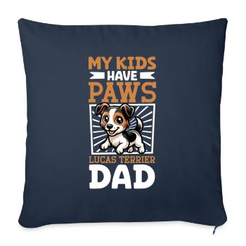 Papa terrier Lucas sportif - Housse de coussin décorative 45 x 45 cm - bleu marine - Devant