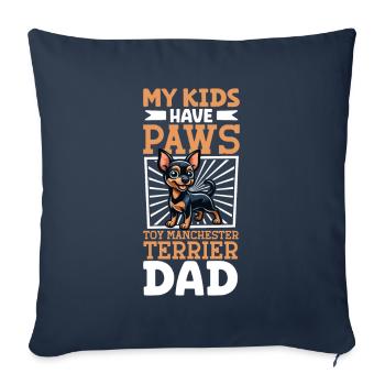 Papa Manchester Terrier - Housse de coussin décorative 45 x 45 cm - bleu marine - Devant