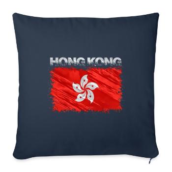 Hong Kong - Housse de coussin décorative 45 x 45 cm - bleu marine - Devant