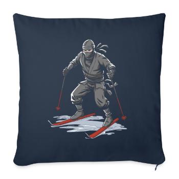 Skiing Après Ski Skiing Ninja - Sofa pillowcase 17,3'' x 17,3'' (45 x 45 cm) - navy - Front