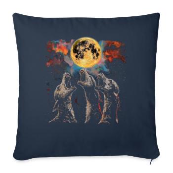 El Chupacabra Crypto Cryptozoologie Lune Hurlante - Housse de coussin décorative 45 x 45 cm - bleu marine - Devant
