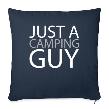 Tente Camping Camping Juste un gars de camping - Housse de coussin décorative 45 x 45 cm - bleu marine - Devant