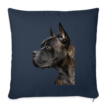 Cane corso - Housse de coussin décorative 45 x 45 cm - bleu marine - Devant
