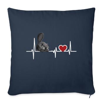 Castor - Housse de coussin décorative 45 x 45 cm - bleu marine - Devant