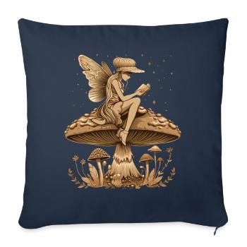 Cottagecore Aesthetic Fairy Book Mushroom Witch Fairyc - Sofa pillowcase 17,3'' x 17,3'' (45 x 45 cm) - navy - Front