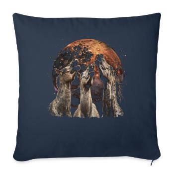 Appaloosa Horse Howling Moon - Sofa pillowcase 17,3'' x 17,3'' (45 x 45 cm) - navy - Front