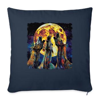 Appaloosa Horse Howling Moon - Sofa pillowcase 17,3'' x 17,3'' (45 x 45 cm) - navy - Front