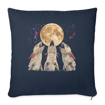 Axolotl Amphibian Howling Moon - Sofa pillowcase 17,3'' x 17,3'' (45 x 45 cm) - navy - Front