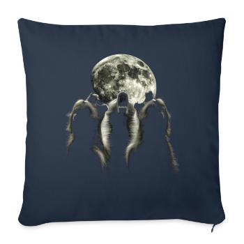 Baboon Monkey Howling Moon - Sofa pillowcase 17,3'' x 17,3'' (45 x 45 cm) - navy - Front
