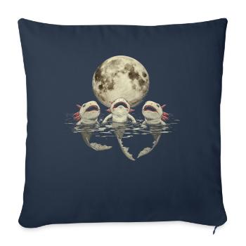 Axolotl Amphibian Howling Moon - Sofa pillowcase 17,3'' x 17,3'' (45 x 45 cm) - navy - Front