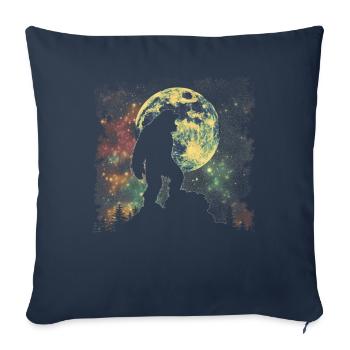 Bigfoot Sasquatch Yeti Howling Moon - Sofa pillowcase 17,3'' x 17,3'' (45 x 45 cm) - navy - Front