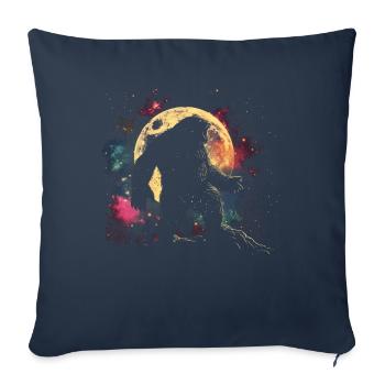 Bigfoot Sasquatch Yeti Howling Moon - Sofa pillowcase 17,3'' x 17,3'' (45 x 45 cm) - navy - Front