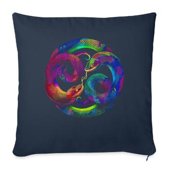 Serpent Reptile Popart - Housse de coussin décorative 45 x 45 cm - bleu marine - Devant
