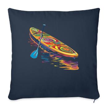 SUP Stand Up Paddling Paddle Board Popart - Sofa pillowcase 17,3'' x 17,3'' (45 x 45 cm) - navy - Front