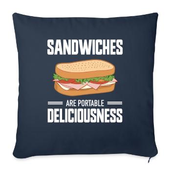 Les sandwichs sont des délices portables - Housse de coussin décorative 45 x 45 cm - bleu marine - Devant