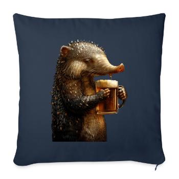 Fourmilier - Housse de coussin décorative 45 x 45 cm - bleu marine - Devant