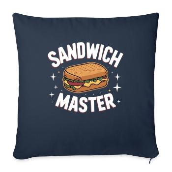 Maître du sandwich - Housse de coussin décorative 45 x 45 cm - bleu marine - Devant