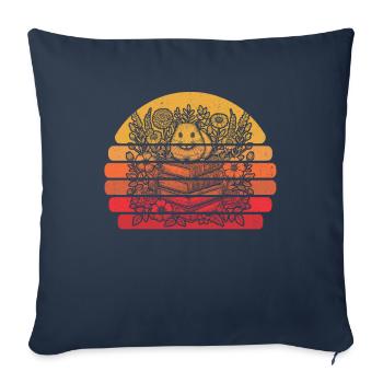 Hamster Or Hamster Fleur Lecteur de Livre - Housse de coussin décorative 45 x 45 cm - bleu marine - Devant