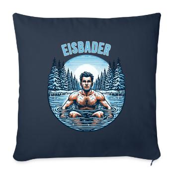 Eisbader – Kältetherapie und Winterschwimmen - Sofakissenbezug 45 x 45 cm - Navy - Vorne
