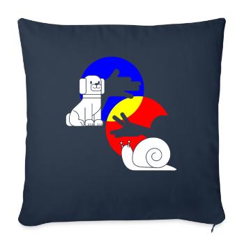 Shadow Play Shadow Dog Snail - Sofa pillowcase 17,3'' x 17,3'' (45 x 45 cm) - navy - Front