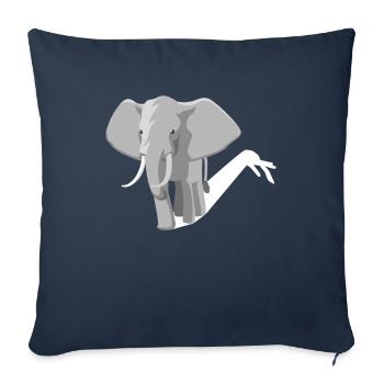 Shadow Play Shadow Elephant - Sofa pillowcase 17,3'' x 17,3'' (45 x 45 cm) - navy - Front