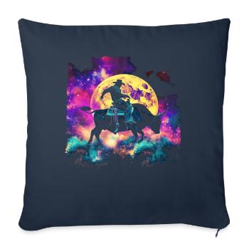 Bullrider Bull Riding Cowboy Howling Moon - Sofa pillowcase 17,3'' x 17,3'' (45 x 45 cm) - navy - Front