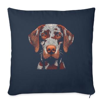 Empreinte digitale dalmate - Housse de coussin décorative 45 x 45 cm - bleu marine - Devant