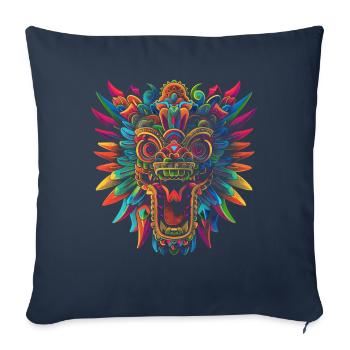 Quetzalcoatl Aztec god mythology Maya Inca Popa - Sofa pillowcase 17,3'' x 17,3'' (45 x 45 cm) - navy - Front
