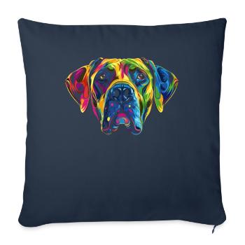 Chien Rhodesian Ridgeback Popart - Housse de coussin décorative 45 x 45 cm - bleu marine - Devant