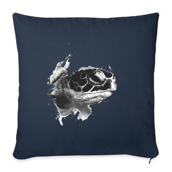 Tortue - Housse de coussin décorative 45 x 45 cm - bleu marine - Devant
