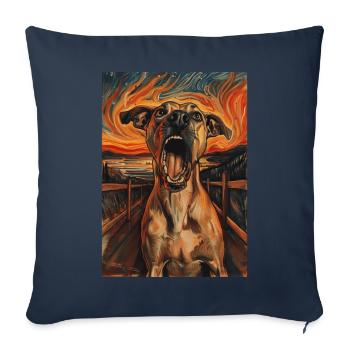 Chien - Housse de coussin décorative 45 x 45 cm - bleu marine - Devant