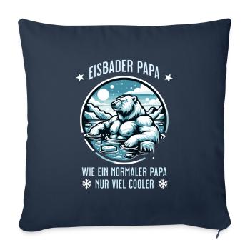 Der Eisbär Eisbader – Kältetherapie im Eisbad - Sofakissenbezug 45 x 45 cm - Navy - Vorne