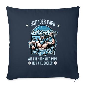 Der Wikinger Eisbader – Eisbaden im ewigen Eis - Sofakissenbezug 45 x 45 cm - Navy - Vorne